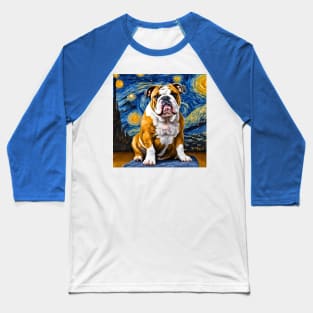 English Bulldoggy Night Baseball T-Shirt